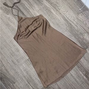 Satin Tie Slip Dress